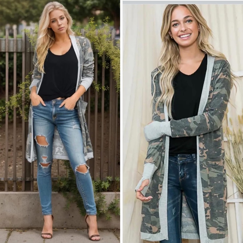 Camo Longline Cardigan